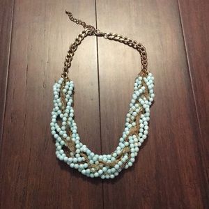 Stella and Dot mint and gold necklace